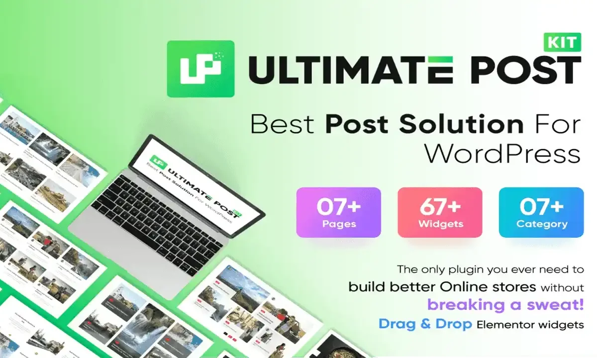 Ultimate Post Kit Pro Elementor blog plugin interface for WordPress