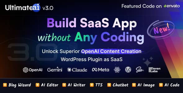 UltimateAI AI content generation WordPress plugin dashboard