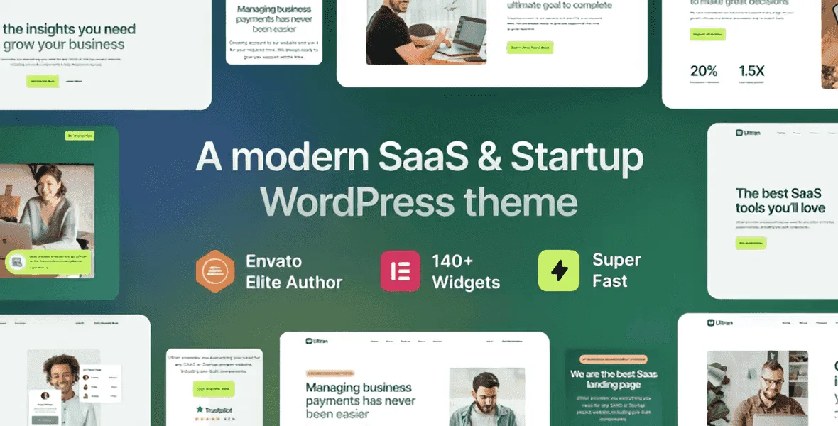 Ultran SaaS & Startup WordPress Theme with Elementor page builder