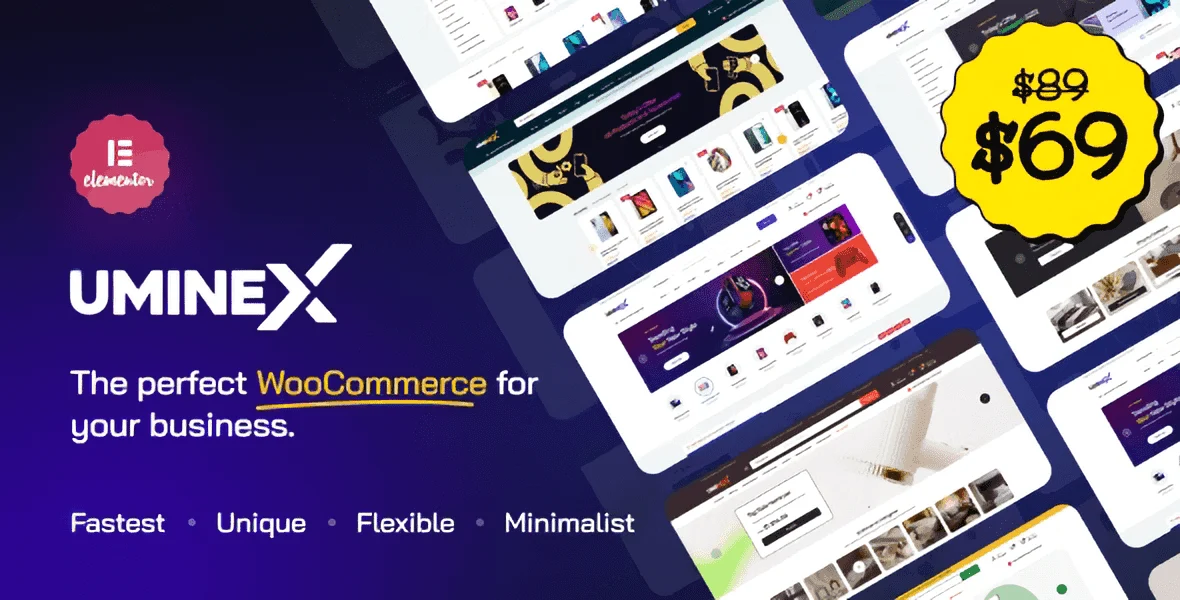 Uminex multipurpose WooCommerce WordPress theme demo preview