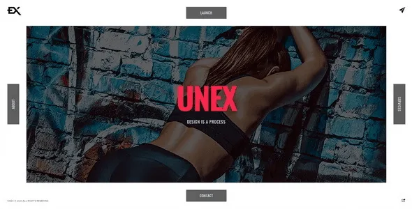 Unex under construction HTML template preview showing responsive design with video background