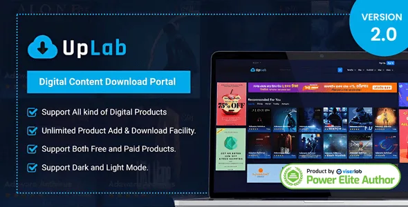 UpLab digital content download portal PHP script with modern interface