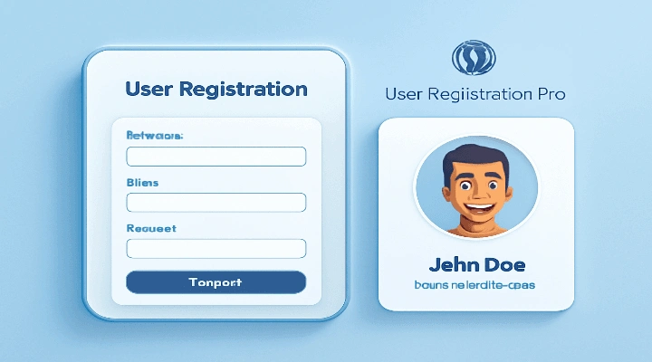User Registration Pro WordPress plugin dashboard showing drag-and-drop form builder with custom registration fields