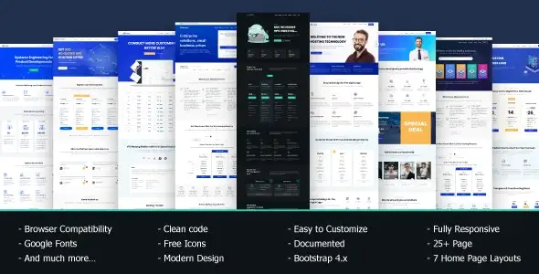 VRocket hosting website template HTML5 responsive design preview