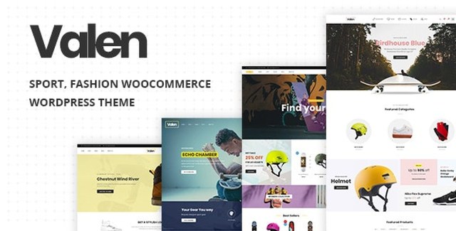 Valen sport and fashion WooCommerce WordPress theme for online stores