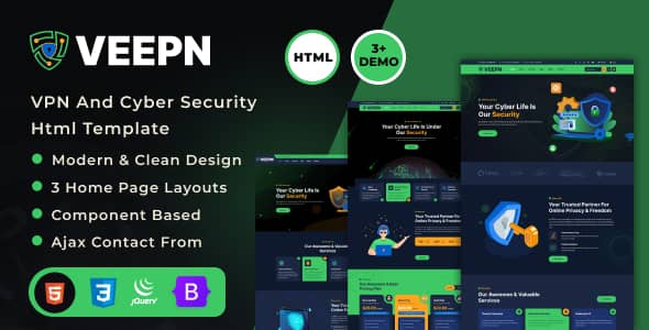 Veepn VPN and cloud services HTML website template preview