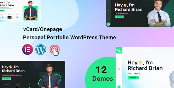 Ventix personal portfolio WordPress theme powered by Elementor with responsive design layout