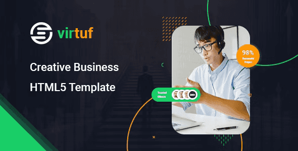 Virtuf creative agency Bootstrap 5 HTML template preview