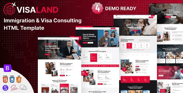 Visaland visa consulting HTML template homepage design preview