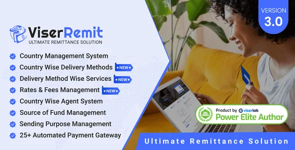 ViserRemit remittance PHP script dashboard for managing money transfer platform operations