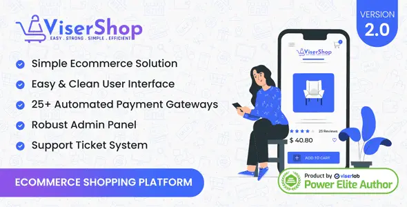 ViserShop Laravel e-commerce shopping platform dashboard interface