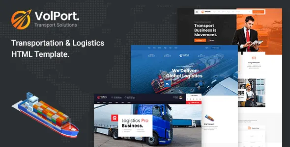 Volport logistics and transport HTML5 template homepage layout preview