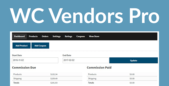 WC Vendors Pro multi-vendor marketplace plugin dashboard interface for WooCommerce