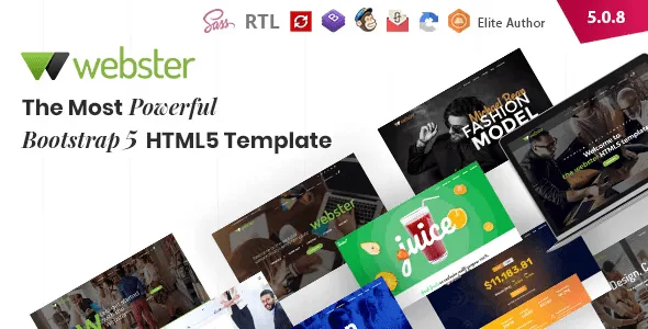 Webster multi-purpose Bootstrap 5 HTML5 template homepage layout preview