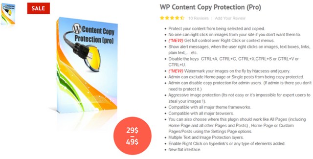 WP Content Copy Protection Pro WordPress plugin settings interface