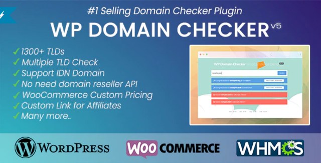 WP Domain Checker WordPress plugin domain availability search interface