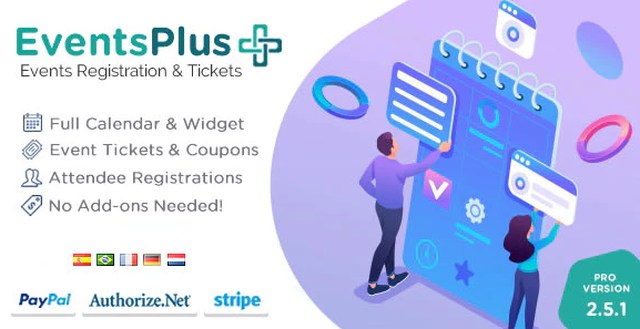 WP EventsPlus WordPress events calendar and booking plugin for event registration and attendee management