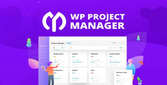 WP Project Manager Pro WordPress plugin interface showing project dashboard with Gantt chart and task management features