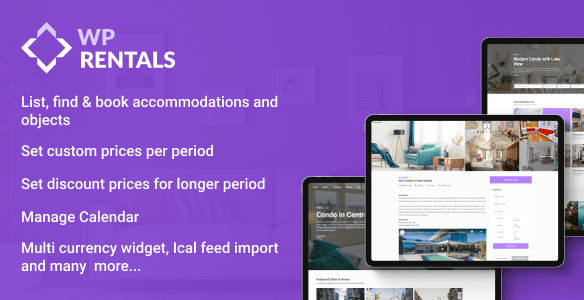 WP Rentals WordPress booking theme interface for vacation rental and property management