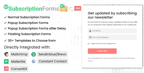 WP Subscription Forms PRO WordPress plugin drag-and-drop form builder interface