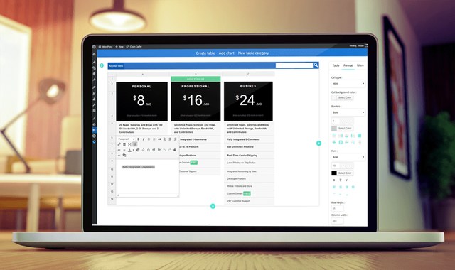 WP Table Manager WordPress table editor plugin with spreadsheet-style interface and built-in themes