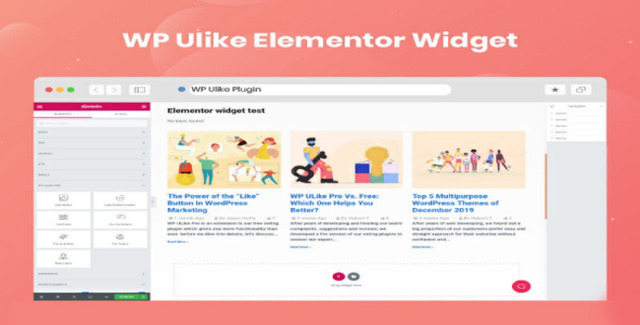 WP ULike Pro WordPress engagement plugin dashboard showing analytics graphs, like buttons, and schema markup settings