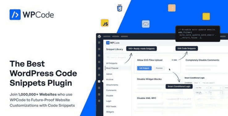 WPCode Pro WordPress code snippet plugin dashboard