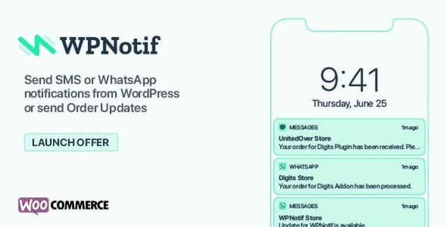 WPNotif WordPress SMS and WhatsApp notification plugin dashboard