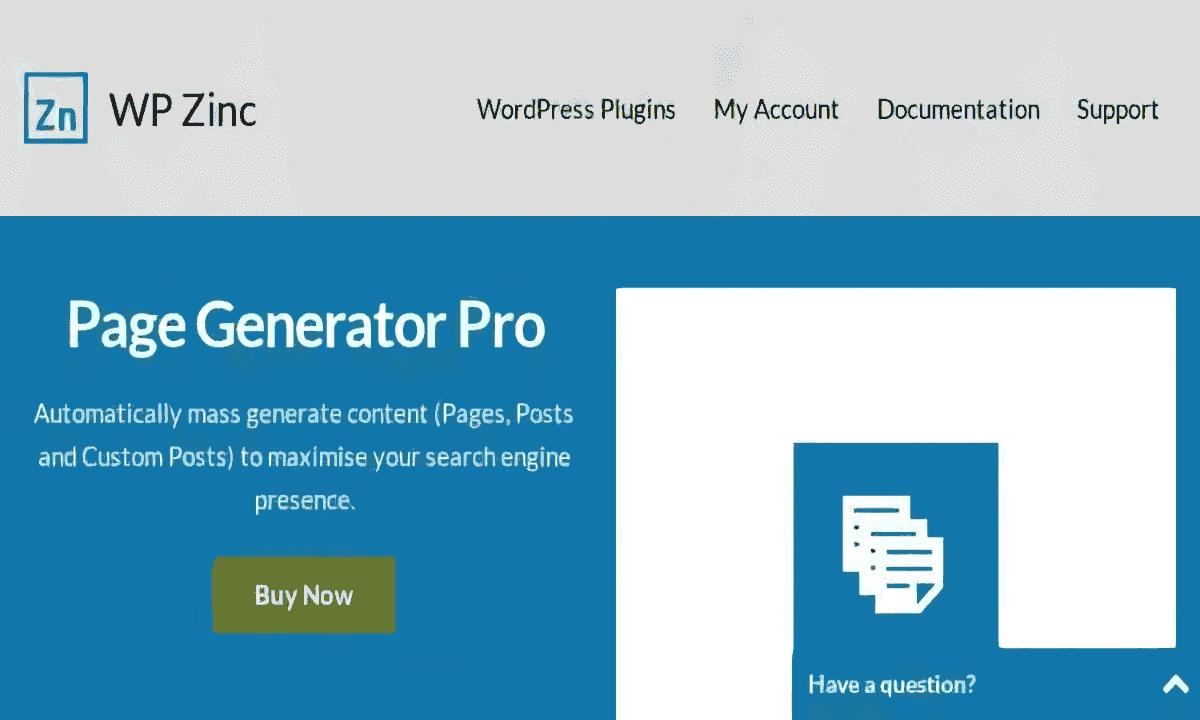 WPzinc Page Generators Pro WordPress bulk content plugin interface