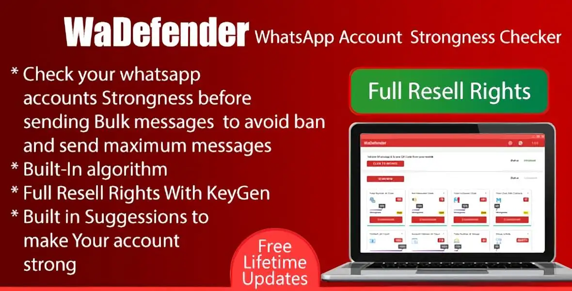 WaDefender WhatsApp account strength checker software for bulk messaging protection on Windows