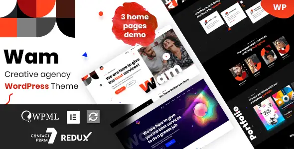 Wam creative agency WordPress theme for Elementor