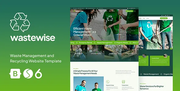 Wastewise waste management and recycling HTML template