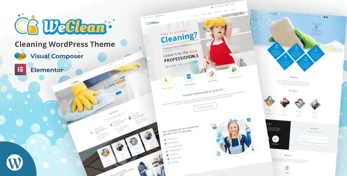 We Clean cleaning business WordPress theme preview