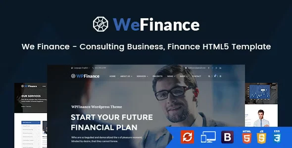 We Finance consulting business HTML5 template homepage preview