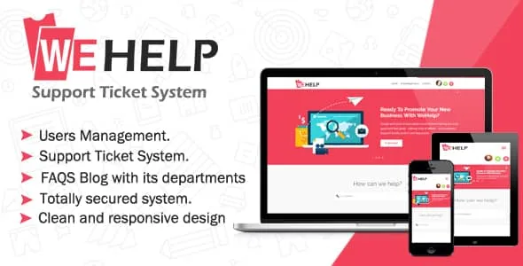 WeHelp ticket support system PHP script dashboard interface