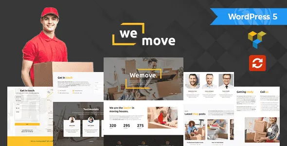 WeMove professional moving company and logistics WordPress theme homepage demo