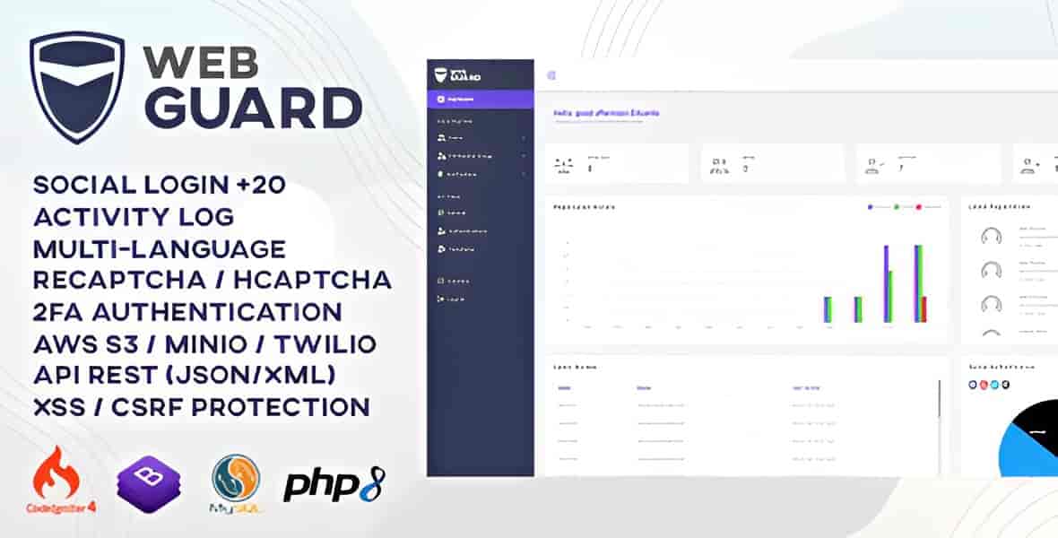 WebGuard PHP login and user management script built on CodeIgniter 4