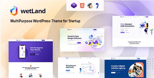Wetland multipurpose WordPress theme for startups and SaaS businesses