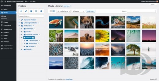Wicked Folders Pro WordPress folder plugin interface