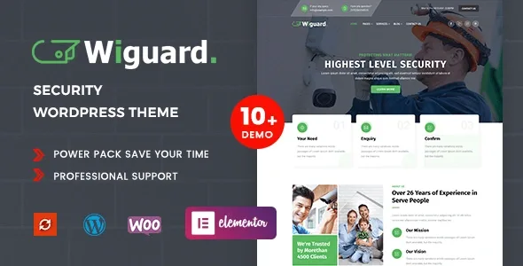 Wiguard CCTV and security WordPress theme for security company websites