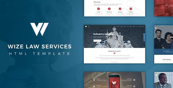 Wize Law lawyer and attorney HTML template for legal websites