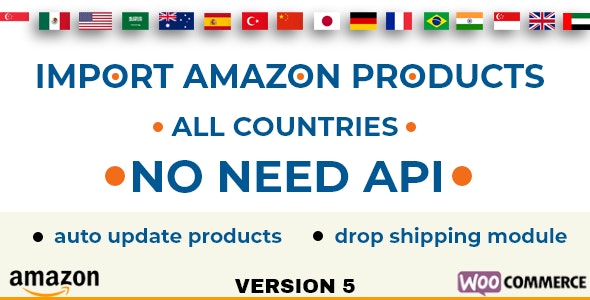 WooCommerce Amazon Affiliate Plugin dashboard showing product import interface