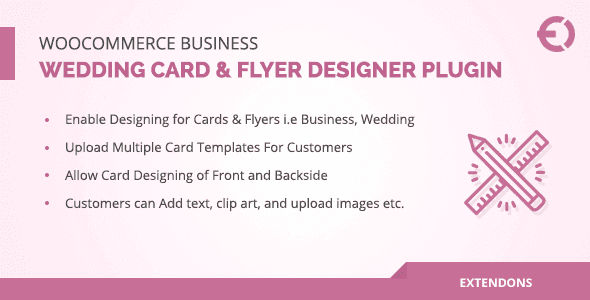 WooCommerce business card and flyer designer plugin interface showing customizable templates and clipart gallery