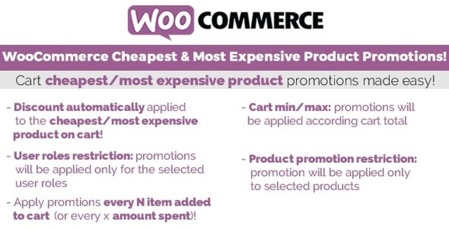 WooCommerce cheapest and most expensive product promotions plugin interface