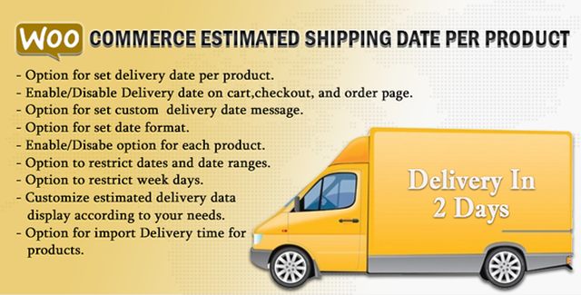 WooCommerce Estimated Delivery Date plugin showing delivery date on product page