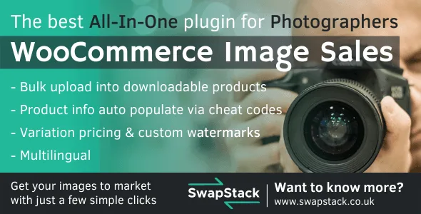 WooCommerce Image Sales plugin admin screen showing bulk image upload with preset templates and cheat code fields