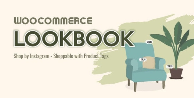 WooCommerce LookBook plugin showing interactive product nodes tagged on an Instagram-style lookbook image
