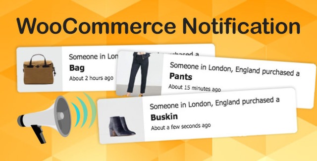 WooCommerce order notification plugin showing live sales popup notifications on a store page