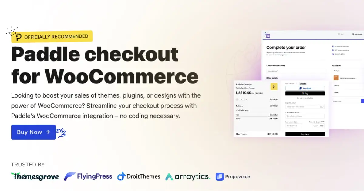 Paddle Gateway for WooCommerce plugin settings screen showing checkout options and subscription toggle