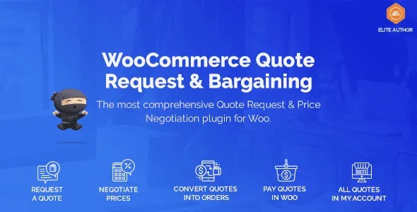 WooCommerce Request Quote and Bargaining Plugin dashboard showing quote management and negotiation features